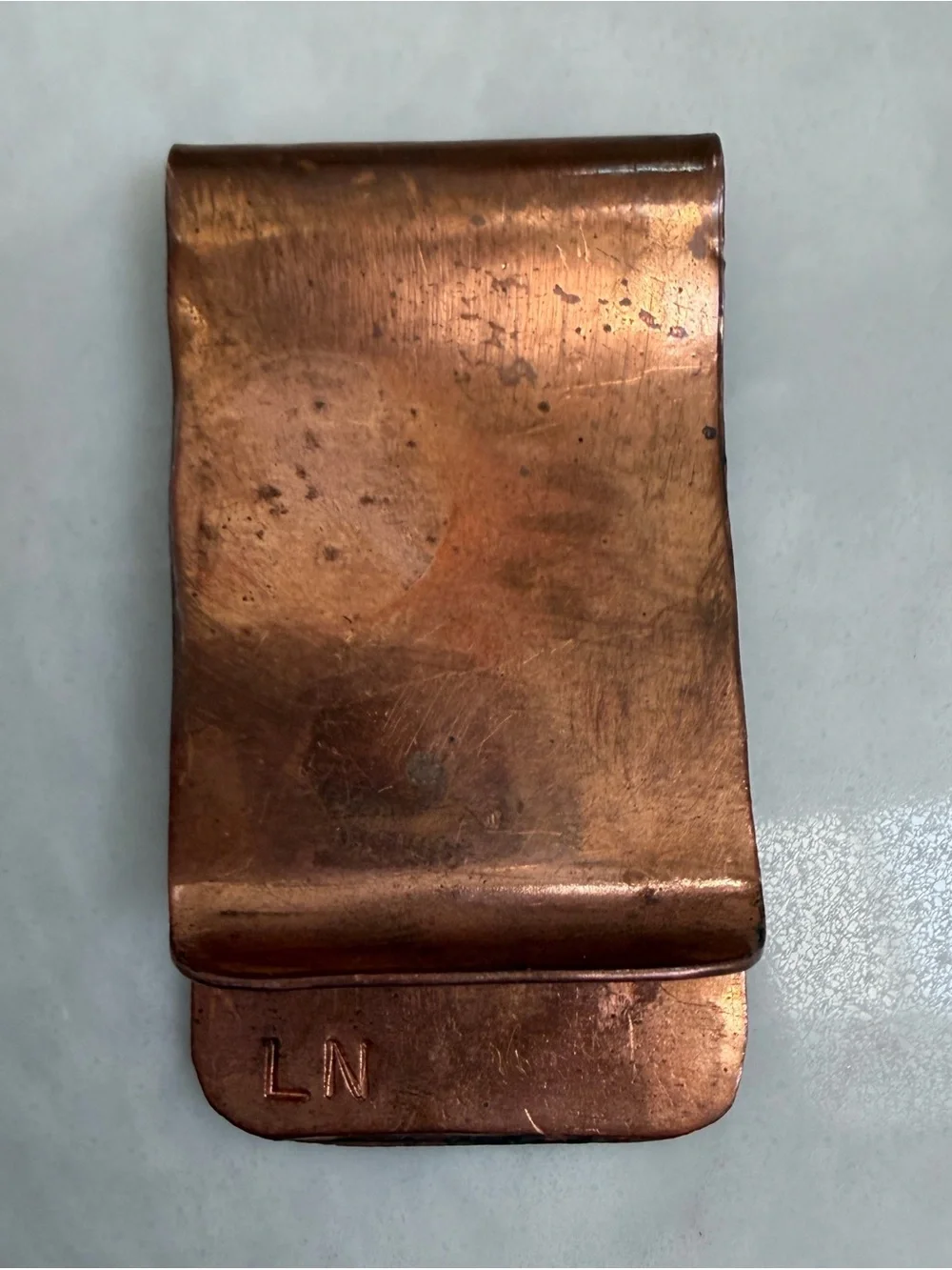 Money Clip Vintage Copper Lizard Handcrafted Etched Design